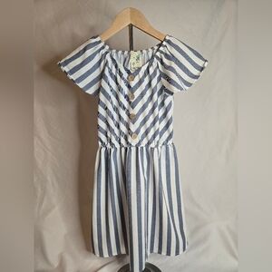 Lily Bleu Girls Striped Button-Front Dress Size 10